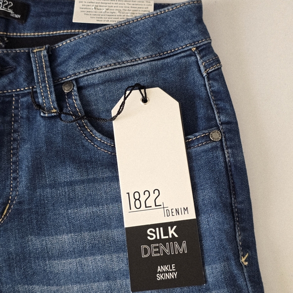 1822 Denim Low Rise Skinny Jeans 6 Medium Wash Y2K NWT - Picture 3 of 8